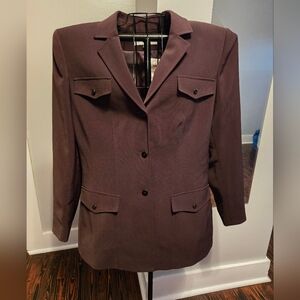 NWT Tahari Arthur S Levine Elegant Dark Brown Blazer